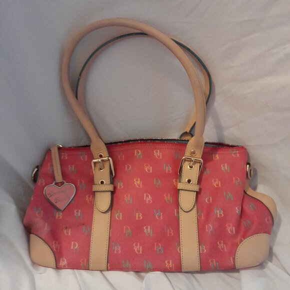 Vintage Y2K 2003 Dooney & Bourke Pink Monogram Domed Satchel Barbiecore - Picture 12 of 16